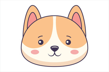 Obraz premium Cute Dog Flat Sticker Design
