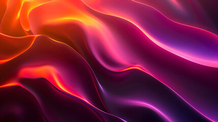 Fototapeta premium orange black waves magenta gradient bright light and glow texture background. Generative AI.