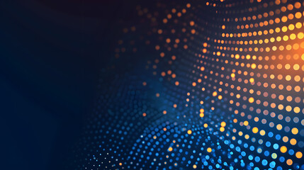 orange dot blue on dark gradient background. Generative AI.