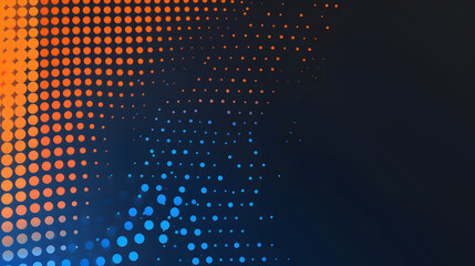 orange dot blue on dark gradient background. Generative AI.