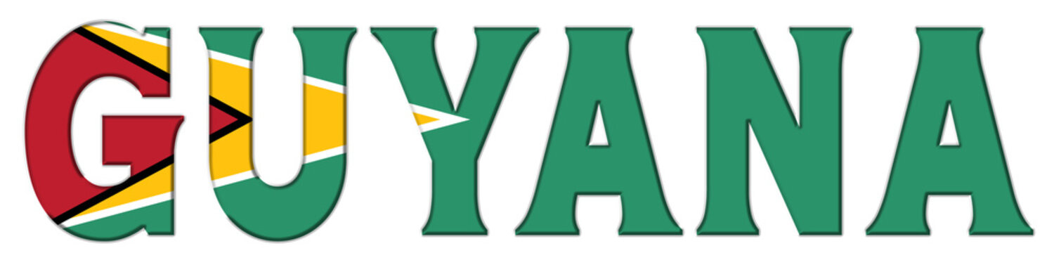 Guyana flag text font