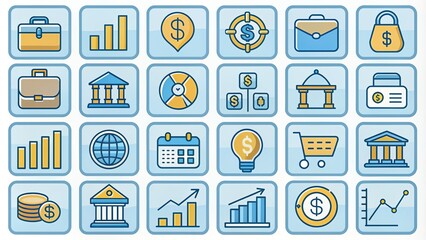 finance icons representing business and financial concepts