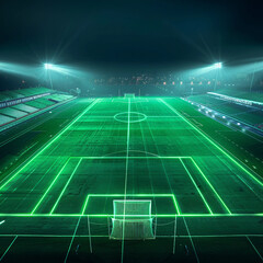 Obraz premium soccer field with neon