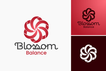 Blossom Balance Logo: A balanced design featuring blossoming flowers, symbolizing harmony and equilibrium. Ideal for wellness centers, holistic therapies, or yoga studios.