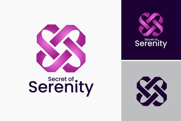 Secret of Serenity: Double Letter S Logo: A unique design with intertwined double "S" letters, symbolizing tranquility and secrecy. Perfect for meditation apps, spiritual coaches