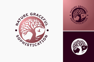 Nature Graceful: Sophistication Logo: An elegant design showcasing natural elements, symbolizing grace and sophistication. Perfect for luxury resorts, beauty spas, or upscale organic products.