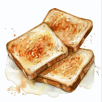 recommend clip art: Watercolor clip art of toast