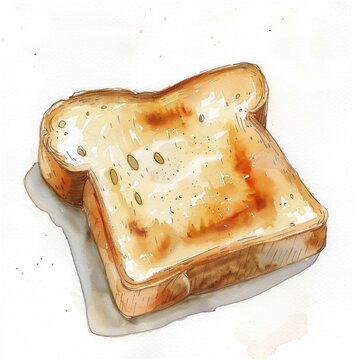 recommend clip art: Watercolor clip art of toast