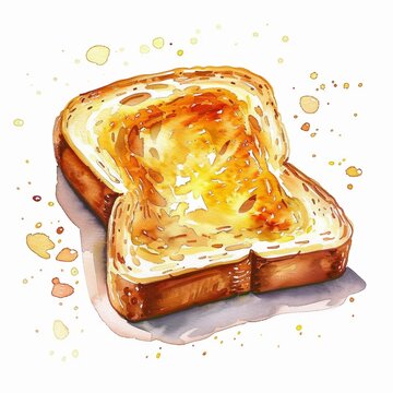 recommend clip art: Watercolor clip art of toast