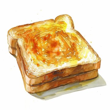 recommend clip art: Watercolor clip art of toast
