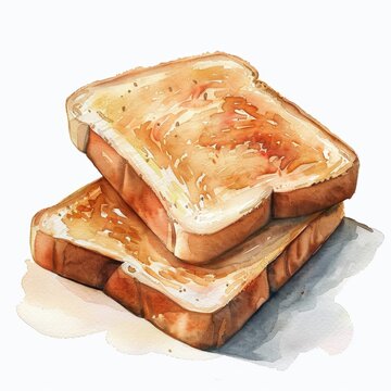 recommend clip art: Watercolor clip art of toast