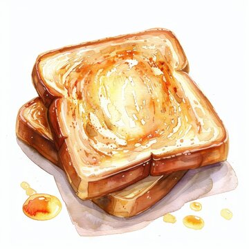 recommend clip art: Watercolor clip art of toast