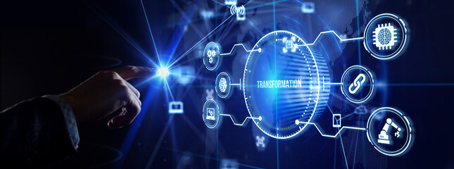 Business Transformation. Future and Innovation Internet and network concept.