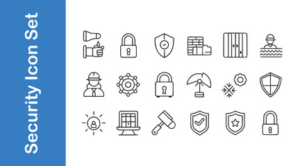 Security Icon Set with editable vector collections. 