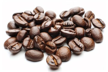 Fototapeta premium Heart-shaped roasted coffee beans: the perfect blend of love in every sip