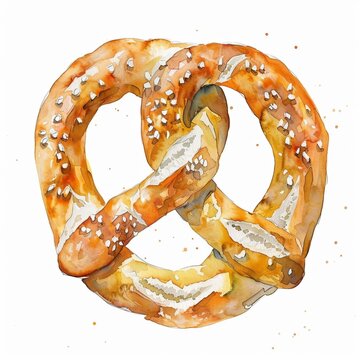 recommend clip art: Watercolor illustration of pretzel