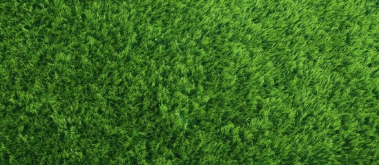 Green textured artificial grass field for various sports with copy space image