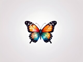 Obraz premium Colorful watercolor Butterfly illustration on a white background