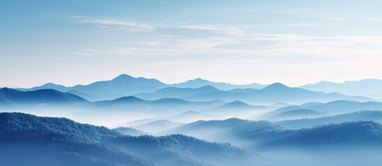 Scenic mountain landscape with misty sky and stunning views perfect for a copy space image