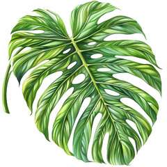 Monstera_Leaf__single_object__Di-Cut_PNG_style_isolated