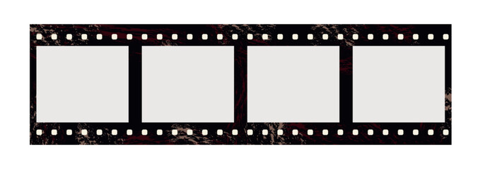 Vector seamless filmstrip on white background. Frames of film, grungy photo frames, with free copy space, vector