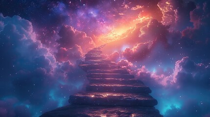 A celestial staircase leading up to the heavens.