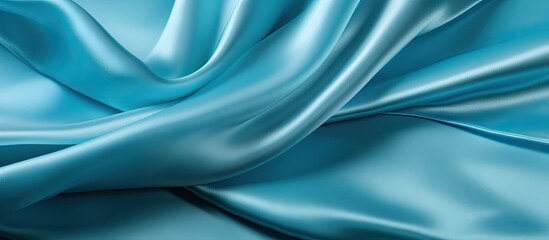 Obraz premium texture background pattern cyan blue silk fabric This very lightweight artificial silk fabric has a pleasant sheen Perfect for adding elegance to your internet decor projects. Copy space image