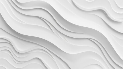 Clean and simple wave-like patterns in white blend naturally with a clean background, highlighting elegance and minimalism