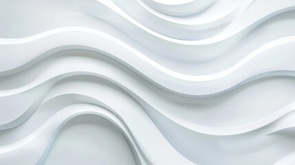 Fototapeta premium Clean and simple wave-like patterns in white blend naturally with a clean background, highlighting elegance and minimalism