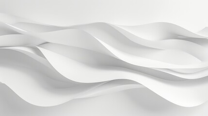Obraz premium Clean white waves seamlessly flow into a minimalist background, emphasizing simplicity and elegance.
