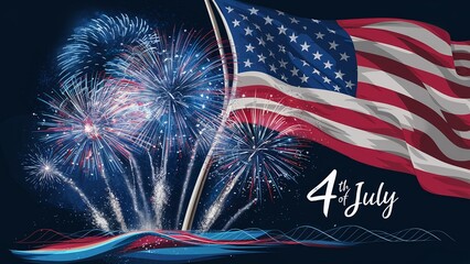 USA 4th of july background, fireworks background, banner, Happy independence day usa, Generative ai