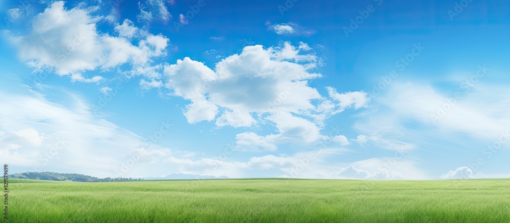 Poster scenic view of horizon sky and field with copy space image