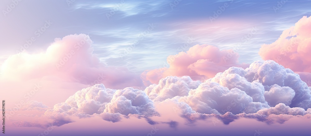 Aufkleber pastel background with a sky and clouds creates a serene copy space image