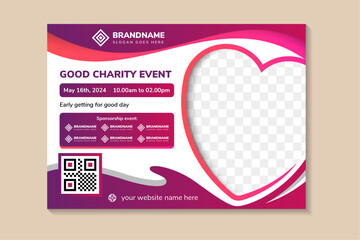 good charity event flyer Banner, horizontal layout Life charity existence promotion, Education program Banner Design