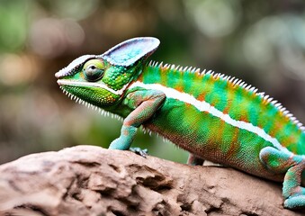 Obraz premium Chameleon in white background.