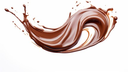 Hot melted chocolate swirl isolated on a white background