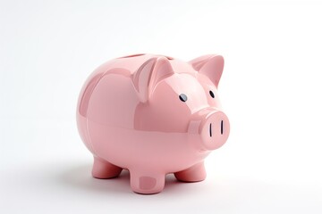 Pink piggy bank isolated on a white background.