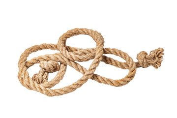 twisted thick rope is isolated from the background