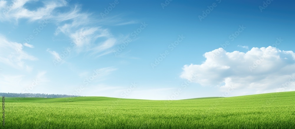Poster scenic view of horizon sky and field with copy space image