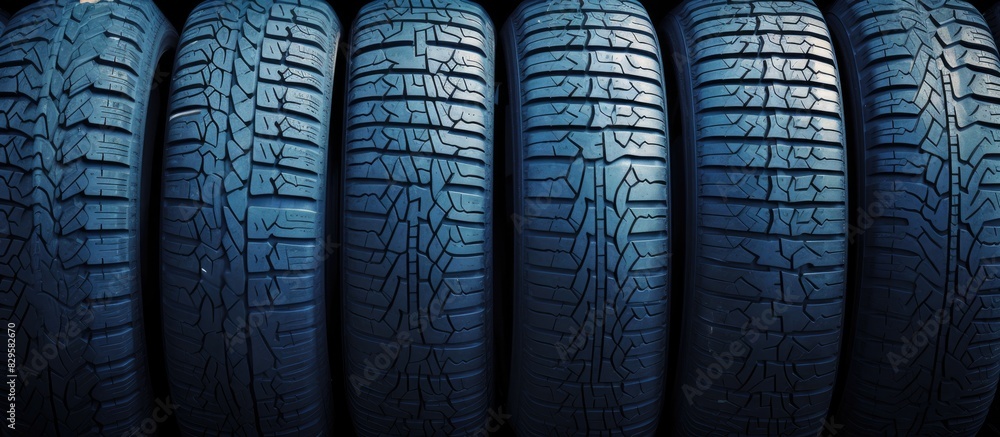 Poster utilize an image of worn out tires as the background for promoting a tire or auto shop incorporate c