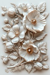 Close-Up Shot of a Flower on White Surface
