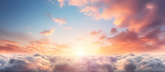 Obraz premium Scenic sunrise with beautiful clouds in the sky perfect for background copy space image