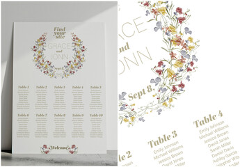 Seating plan Flowers Panel 2