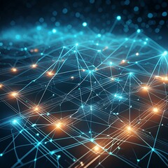 abstract light background, Abstract technology network with interconnected lines and a futuristic feel background