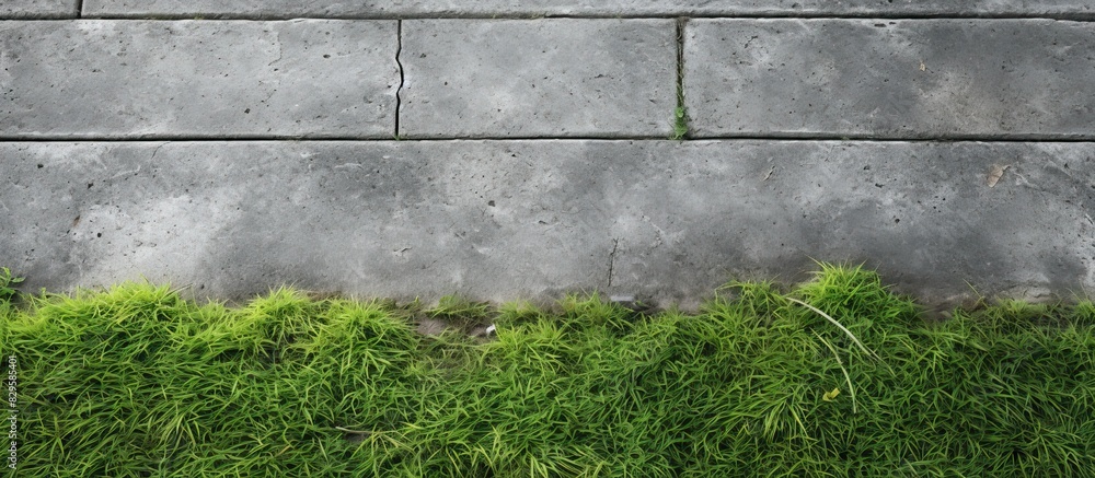 Poster sidewalk with grass texture for copy space image