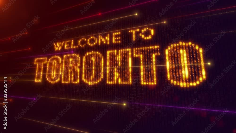 Poster abstract futuristic motion orange purple shiny perspective square hud mosaic grid of welcome to toro