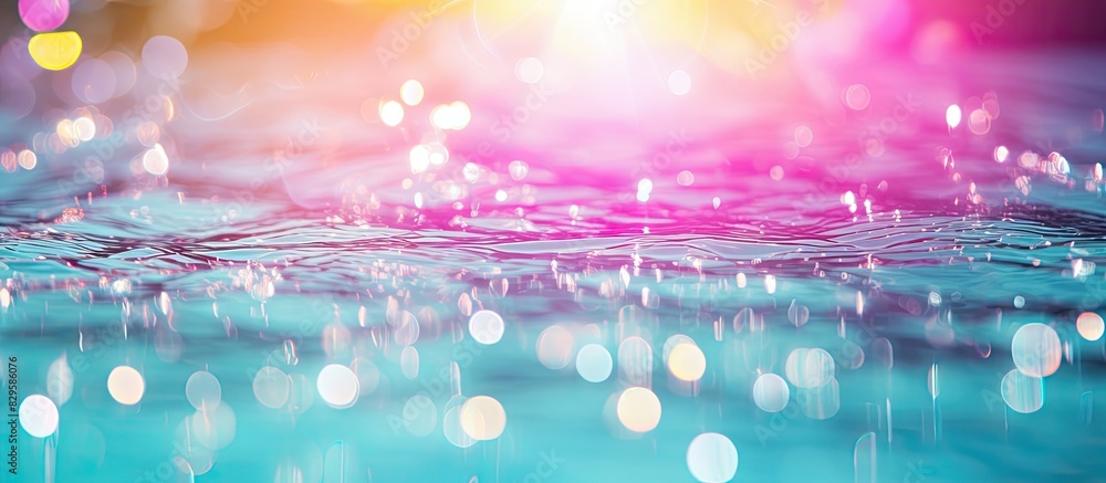 Poster a soft focus background of sparkling lights in a pool suitable for text or graphics with copy space 