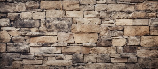 Stone wall texture with a vintage look for use as a background or texture in an image that leaves room for text or other elements. Copy space image. Place for adding text and design