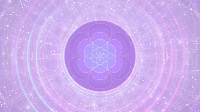 Ethereal Breathwork Purple Violet Flower Animation, Visualizer, Video