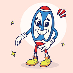 Obraz premium Rugby Ball Mascot Character